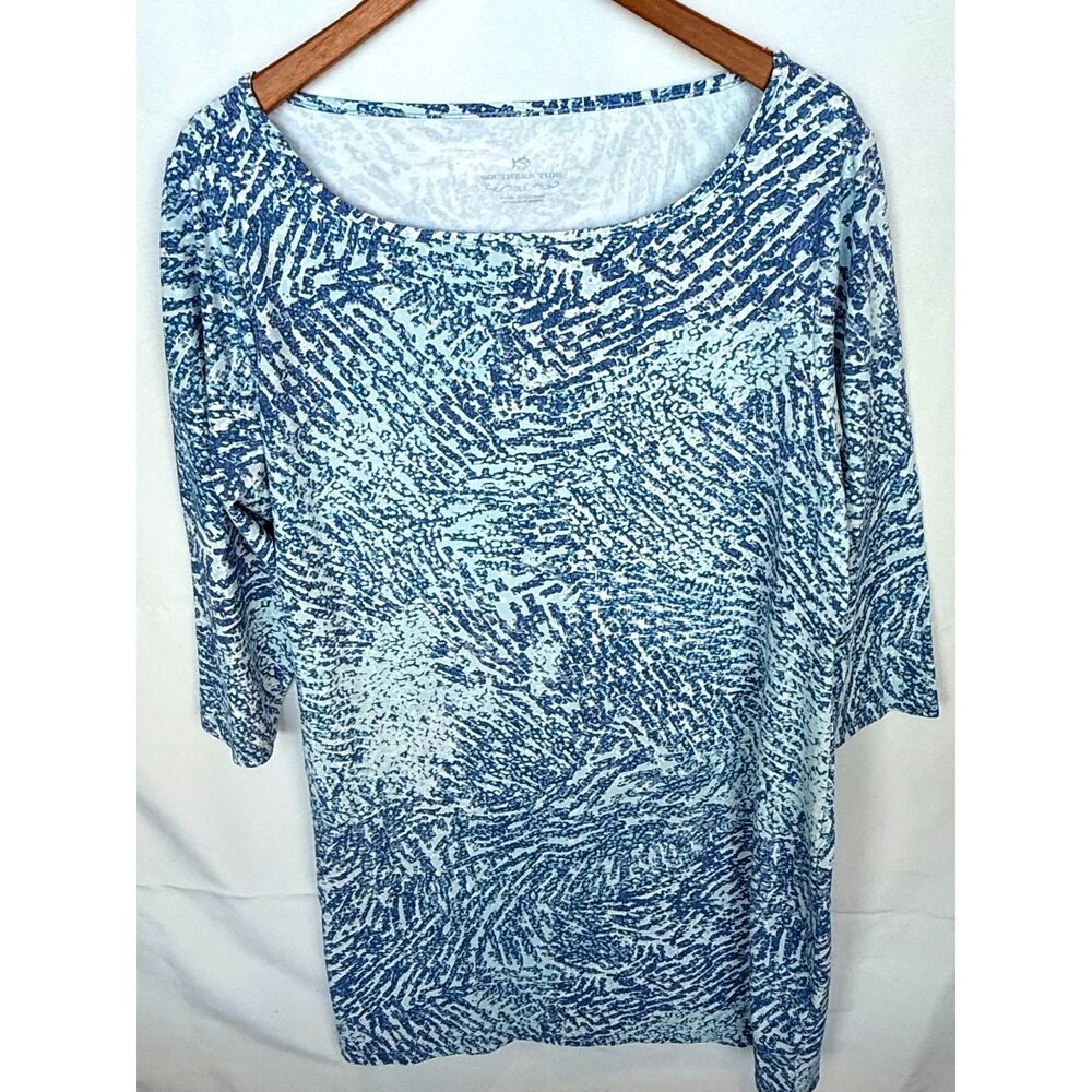 Bright Coastal Casual Dress XL Blue Preppy Athleisure Sporty Shift Knit